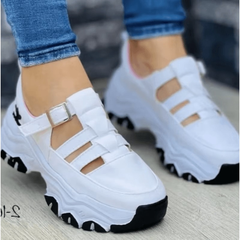 Womens Casual Buckle Strap Sandals Breathable Open Toe Flat Thick Sole Summer Shoes 0