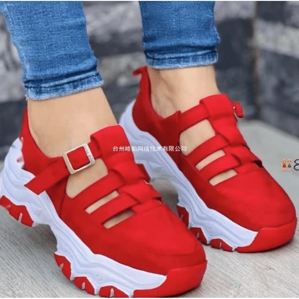 Womens Casual Buckle Strap Sandals Breathable Open Toe Flat Thick Sole Summer Shoes 3