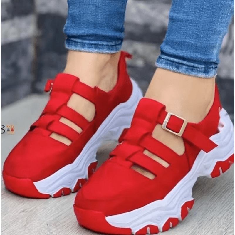 Womens Casual Buckle Strap Sandals Breathable Open Toe Flat Thick Sole Summer Shoes 5