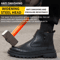 Mens Safety Steel Toe Work Boots Brown Leather Puncture Proof Protection Shoes 1