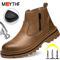 Mens Safety Steel Toe Work Boots Brown Leather Puncture Proof Protection Shoes 6