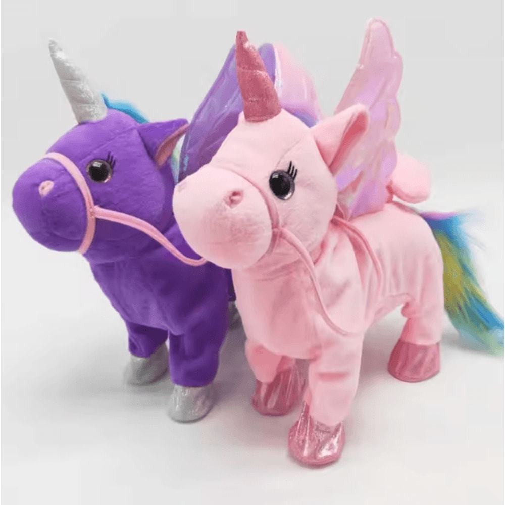 Cute Plush Electric Walking Talking Unicorn Alpaca Musical Toy For Kids 35cm 0