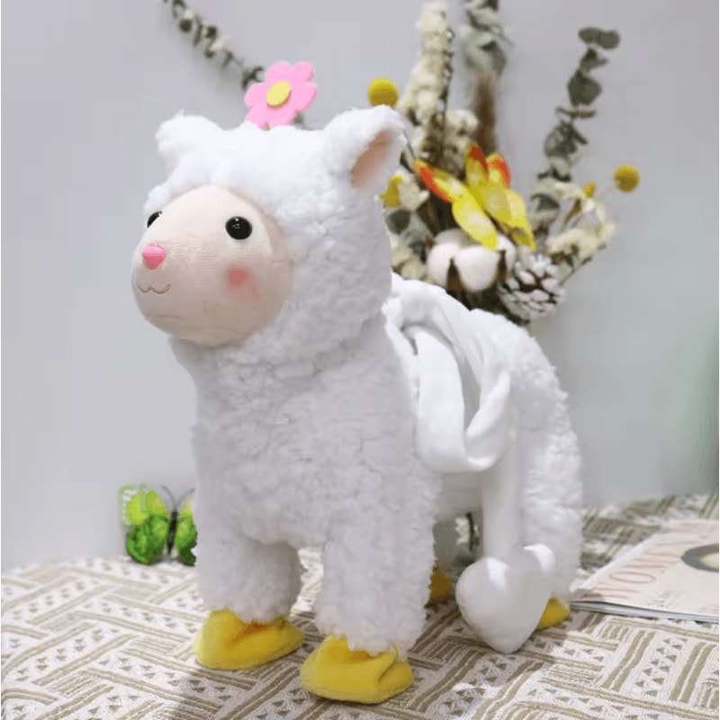 Cute Plush Electric Walking Talking Unicorn Alpaca Musical Toy For Kids 35cm 12