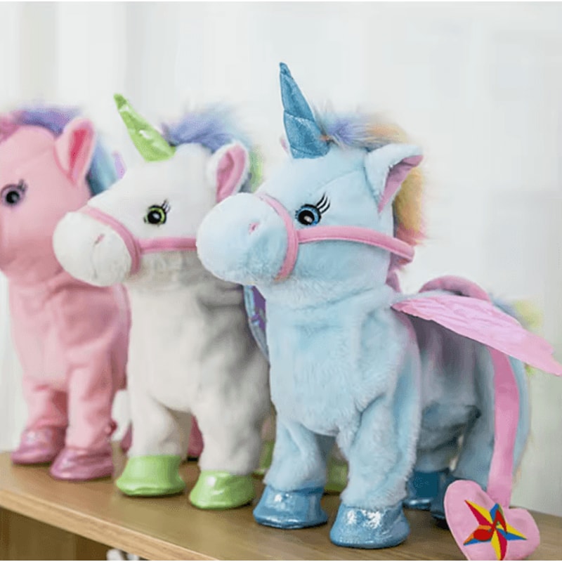 Cute Plush Electric Walking Talking Unicorn Alpaca Musical Toy For Kids 35cm 1