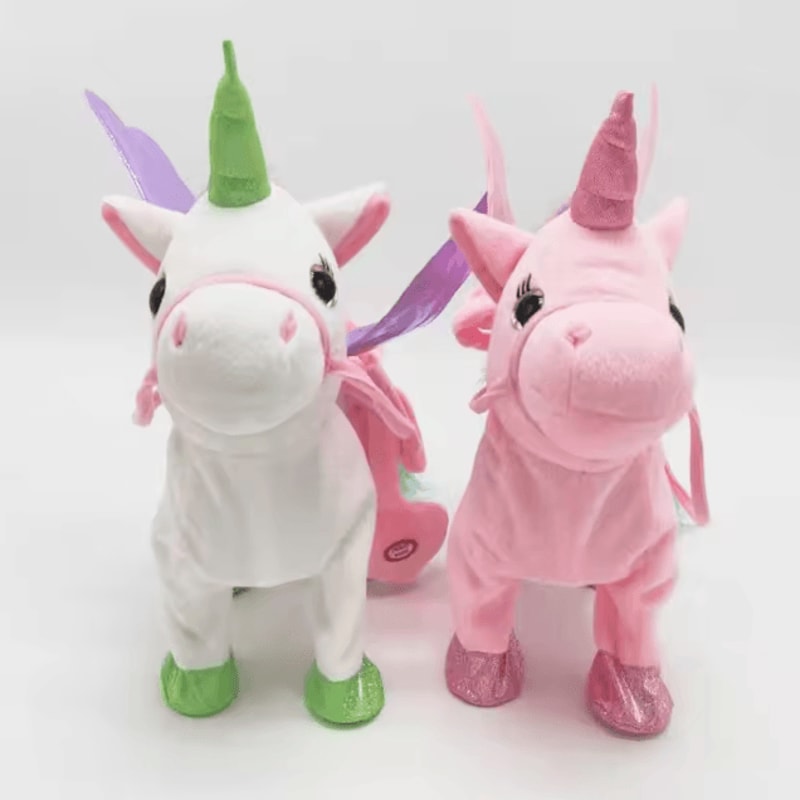 Cute Plush Electric Walking Talking Unicorn Alpaca Musical Toy For Kids 35cm 2