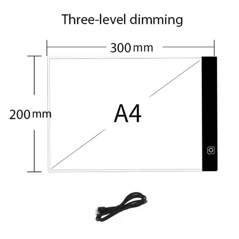 3 Level Dimmable LED Drawing Copy Pad Board A4 Kids Art Light Board Educational Toy 6
