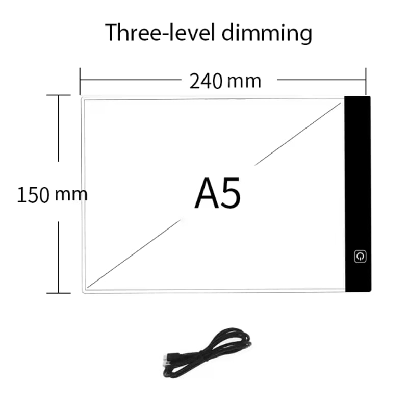 3 Level Dimmable LED Drawing Copy Pad Board A4 Kids Art Light Board Educational Toy 5