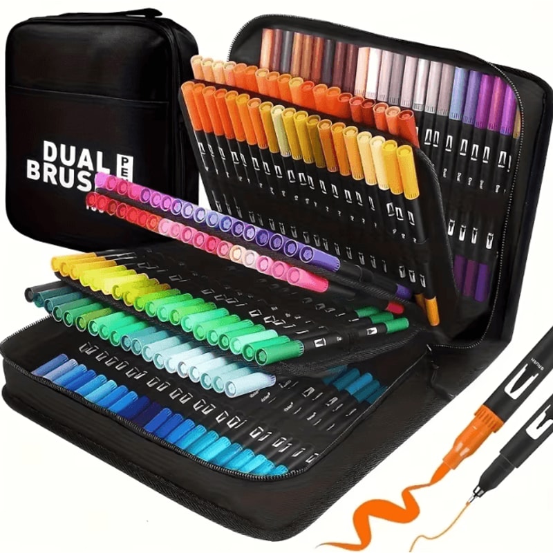 Vibrant DoubleEnded Watercolor Markers Art Set For Drawing And Crafts Christmas Gift 0