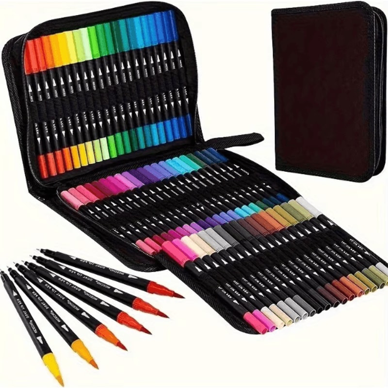 Vibrant DoubleEnded Watercolor Markers Art Set For Drawing And Crafts Christmas Gift 3