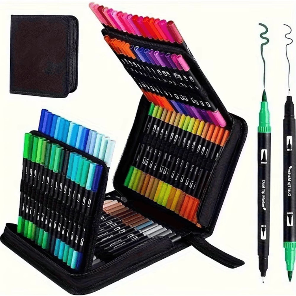 Vibrant DoubleEnded Watercolor Markers Art Set For Drawing And Crafts Christmas Gift 4