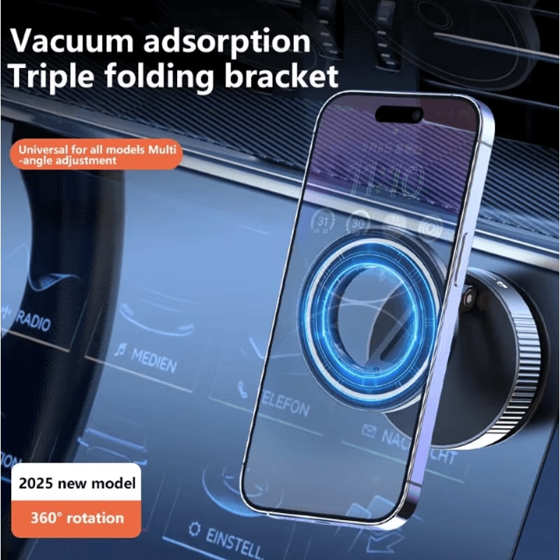 Strong Magnetic Phone Holder 360 Adjustable Foldable Vacuum Car Mount For Cell Phones 1