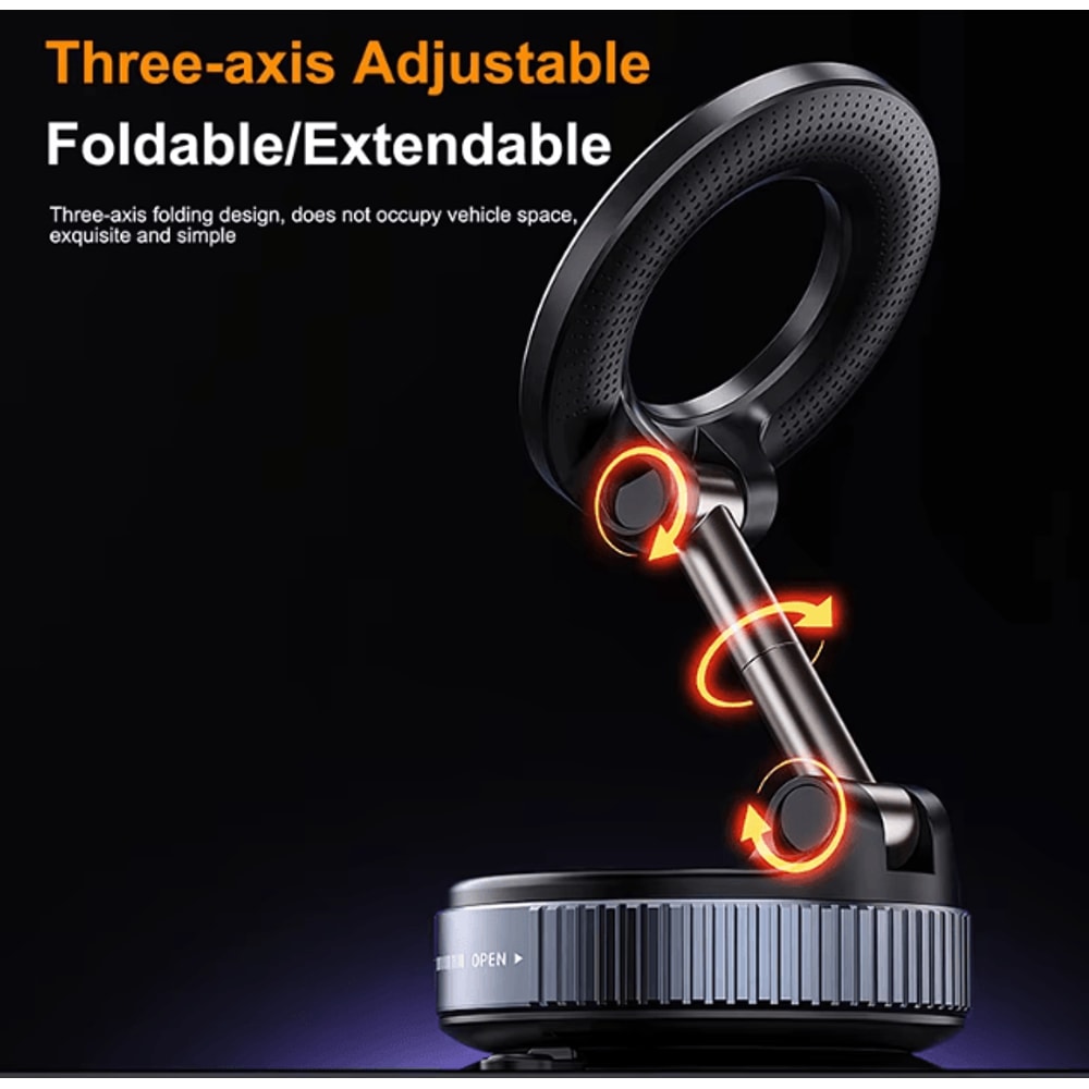 Strong Magnetic Phone Holder 360 Adjustable Foldable Vacuum Car Mount For Cell Phones 5