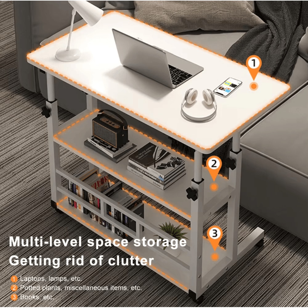 Liftable Bedside Computer Desk Portable Adjustable MultiFunction Small Home Office Table 1