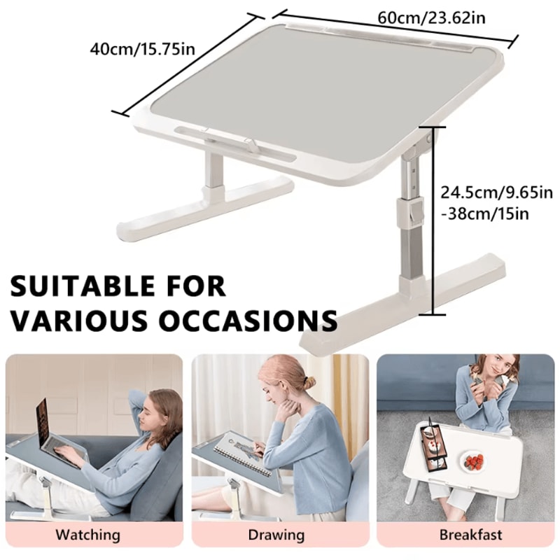 Foldable Laptop Desk Adjustable Bed Table Portable Computer Desk For Home Office And Study 5