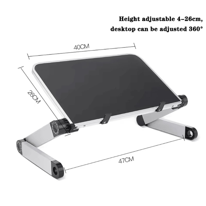 Adjustable Laptop Desk Stand Portable Aluminum Ergonomic Lapdesk With Mouse Pad 5