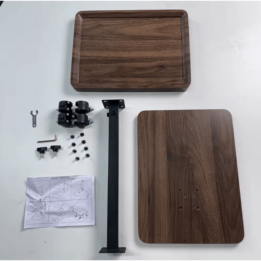 Adjustable Rolling Overbed Table Mobile Bedside Laptop Desk With 360 Rotatable Tray 4