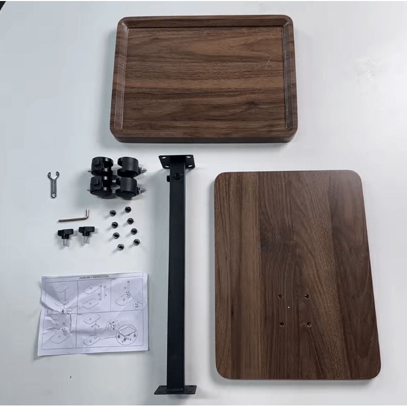 Adjustable Rolling Overbed Table Mobile Bedside Laptop Desk With 360 Rotatable Tray 4