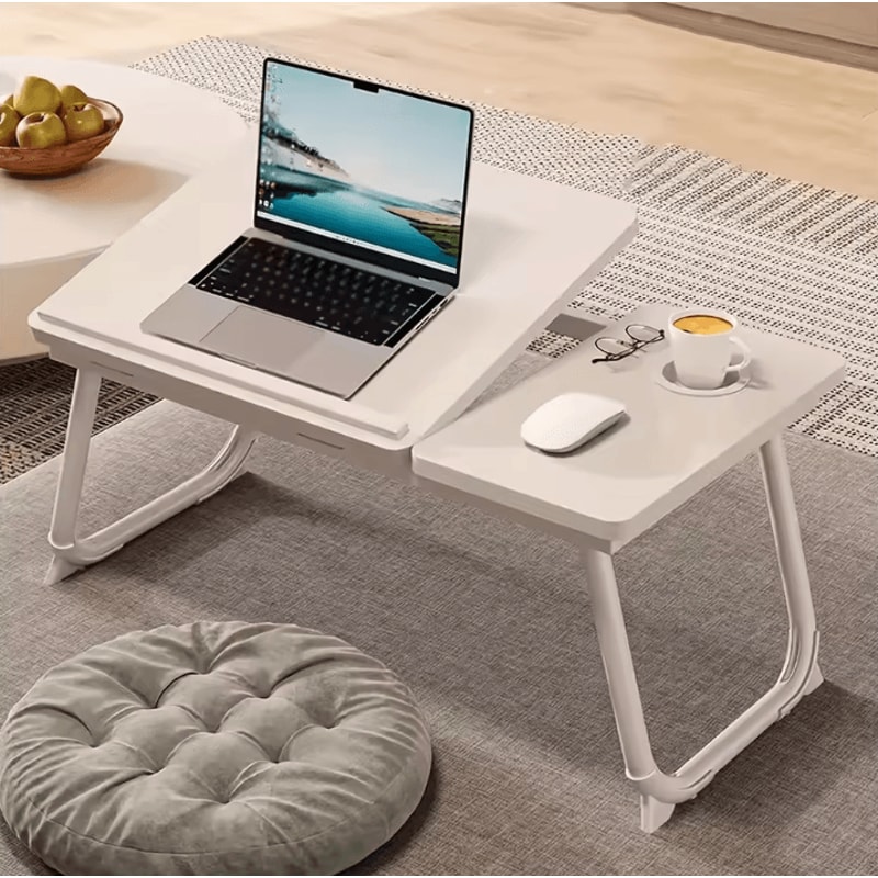 Portable Bed Sofa Table Foldable Breakfast Tray With Cup Holder Bedside Laptop Stand 6