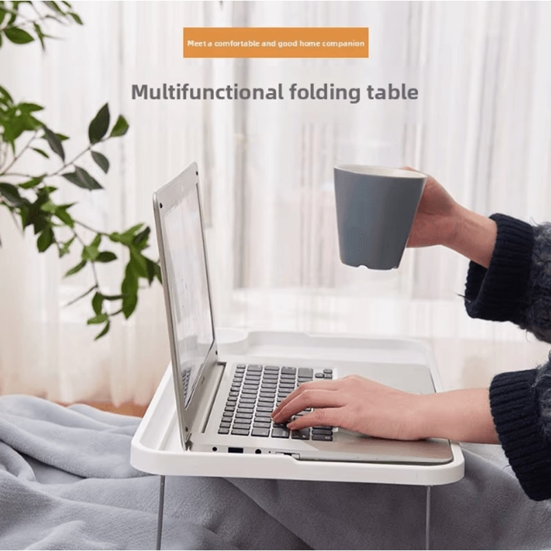 Portable MultiFunction Lap Tray Desk Foldable Bed Table With Cup Holder For Laptop And Study 1