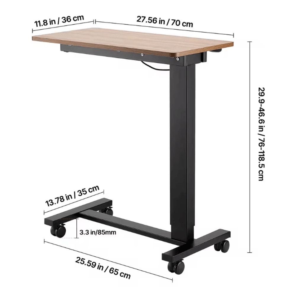 Mobile Overbed Table Adjustable Laptop Desk With Swivel Casters For Home Office And Study 7