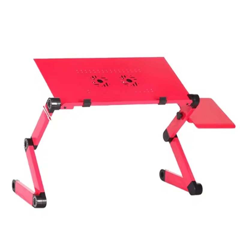 Adjustable Laptop Stand Foldable Aluminum Laptop Desk With Cooling Fan And Mouse Pad For Bed Sofa 8