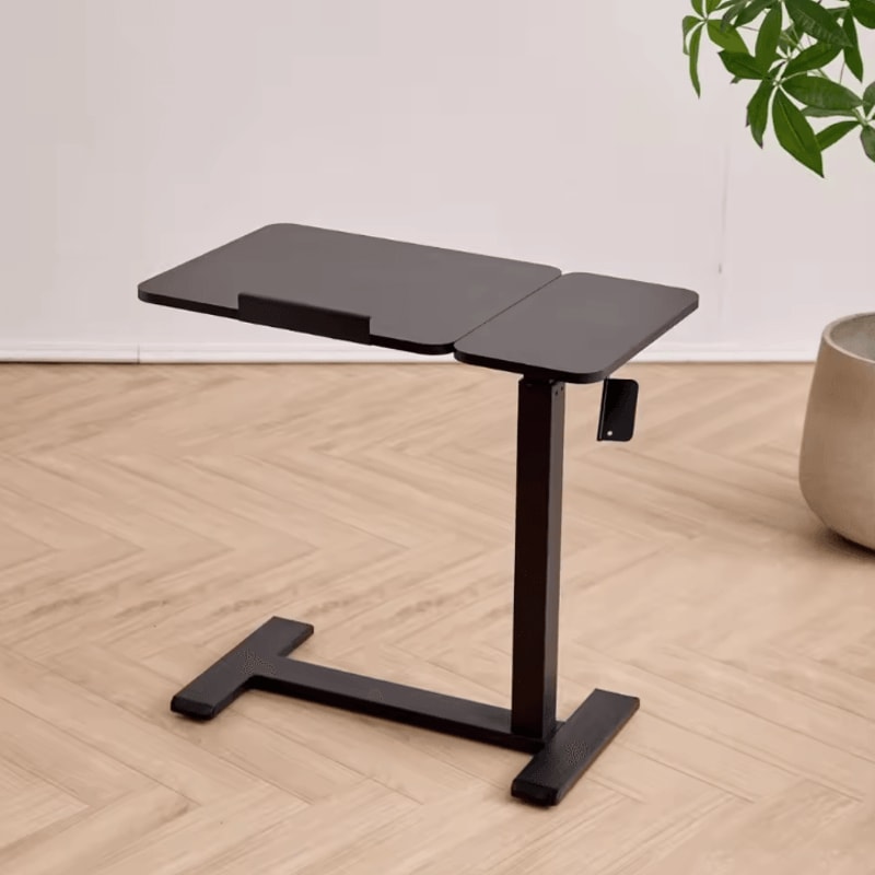 Adjustable Tilt Height Bedside Table With Wheels Mobile Overbed Laptop Desk 6