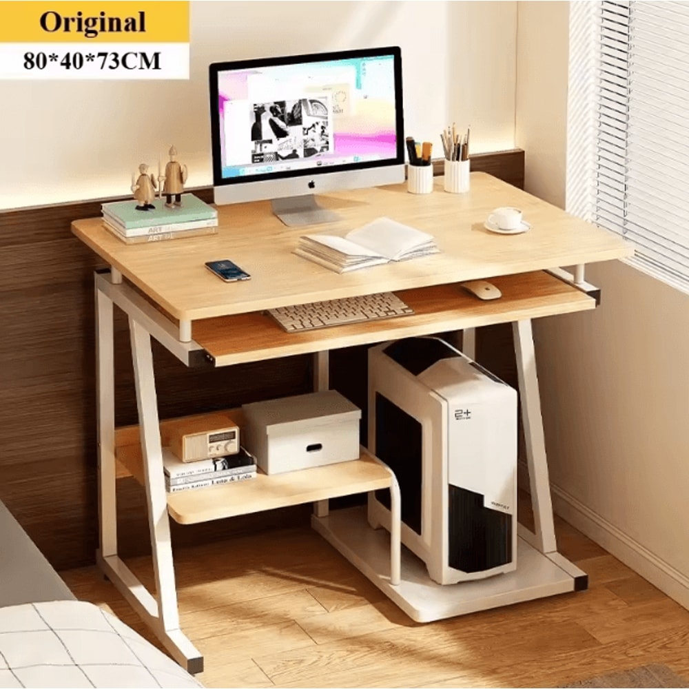Small Computer Desk With Keyboard Tray And Monitor Shelf Compact Home Office Laptop Table 6