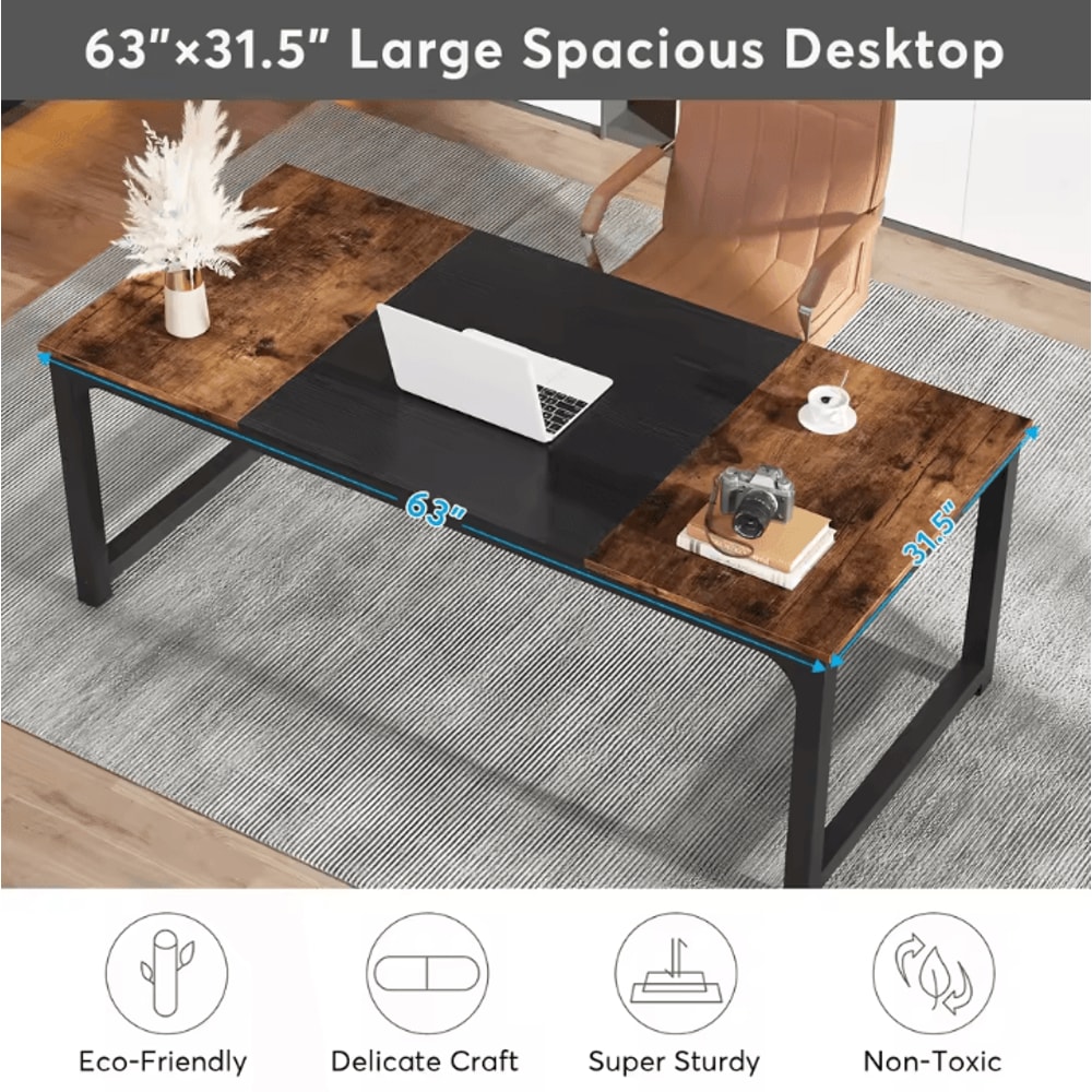 Tribesigns Large Office Desk Computer Table Home Office Workstation Writing Desk 0
