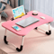 Foldable Laptop Bed Table Portable Lap Desk With Tablet Slot And Cup Holder 1