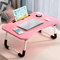 Foldable Laptop Bed Table Portable Lap Desk With Tablet Slot And Cup Holder 1