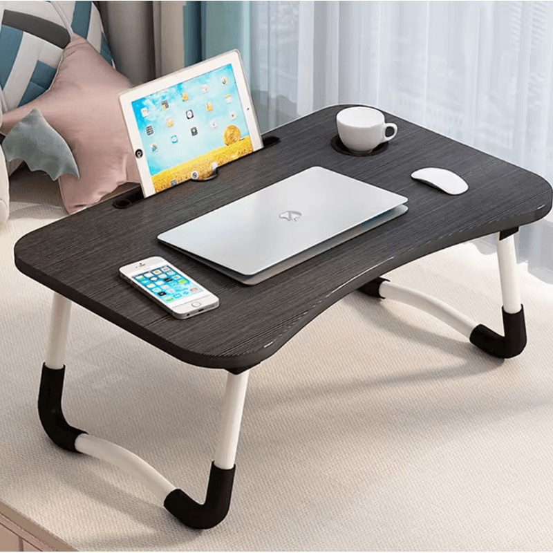 Foldable Laptop Bed Table Portable Lap Desk With Tablet Slot And Cup Holder 6