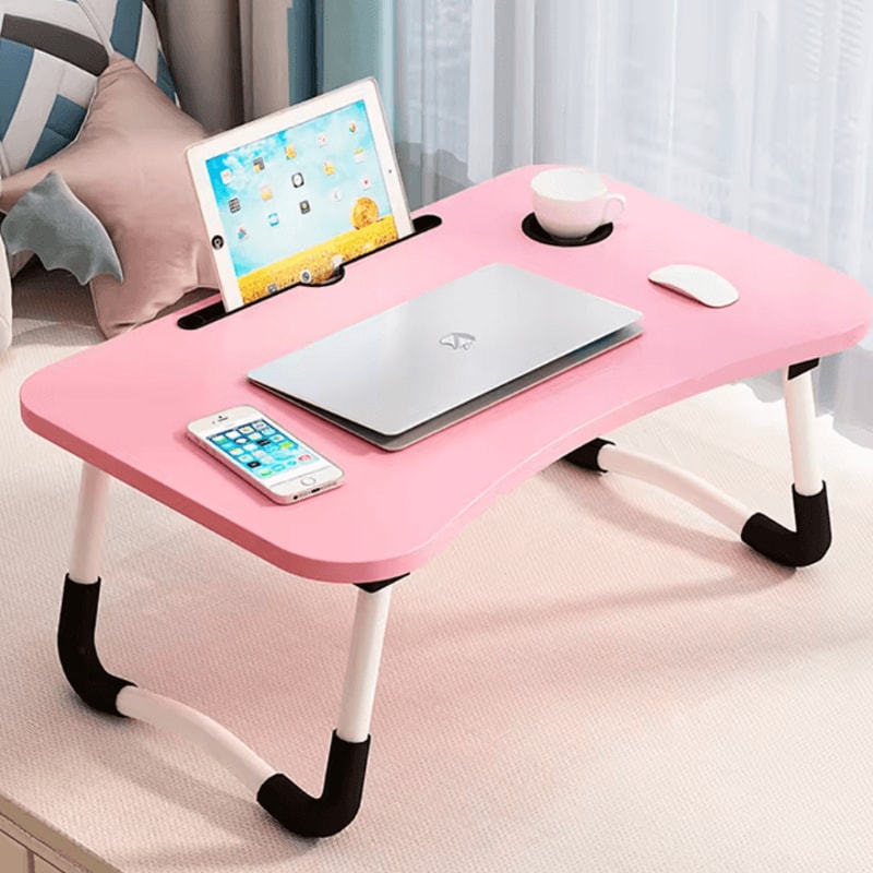 Foldable Laptop Bed Table Portable Lap Desk With Tablet Slot And Cup Holder 8