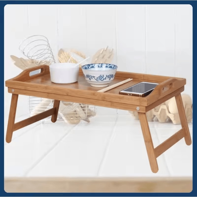 Foldable Bed Tray Table With MultiAngle Laptop Stand Adjustable Tatami Style Desk For Bedroom And B 0