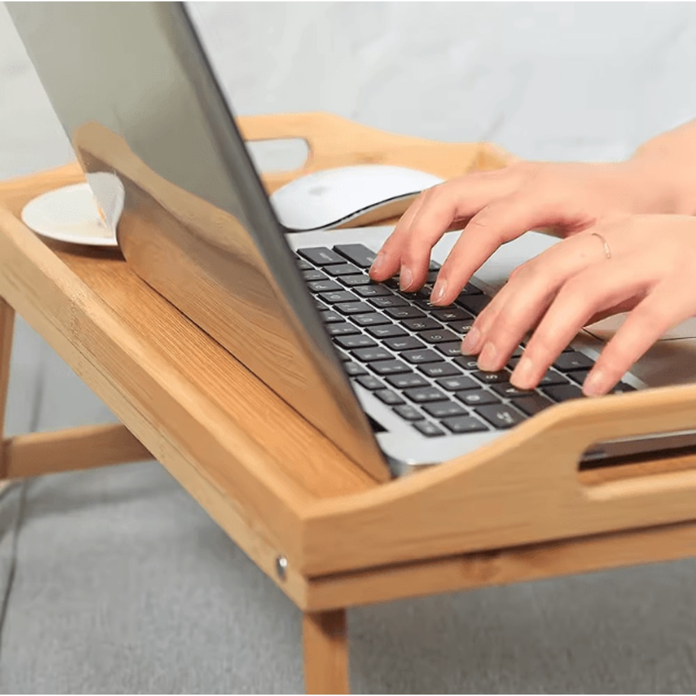 Foldable Bed Tray Table With MultiAngle Laptop Stand Adjustable Tatami Style Desk For Bedroom And B 2