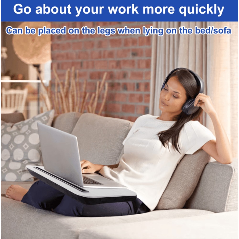 Lap Desk With Tablet Slot Portable Lightweight Stable Laptop Tray For Bed And Home 3