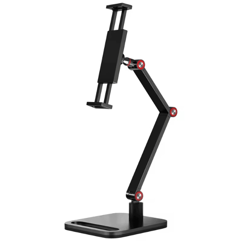 Adjustable Portable Monitor And Tablet Stand With 360 Degree Swivel And Desktop Clamp 4