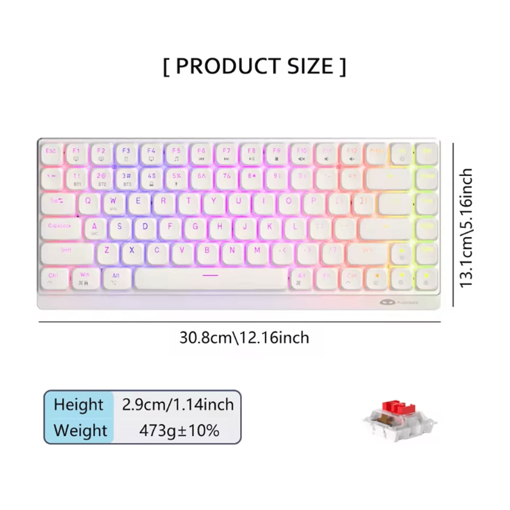 Moon84 Wireless Mechanical Keyboard RGB Triple Mode 24GHz Bluetooth USBC For PC Laptop 6