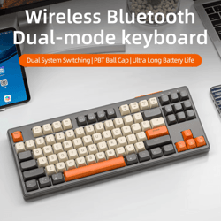 m87 wireless dual mode bluetooth keyboard with rainbow light rgb and pbt keycaps