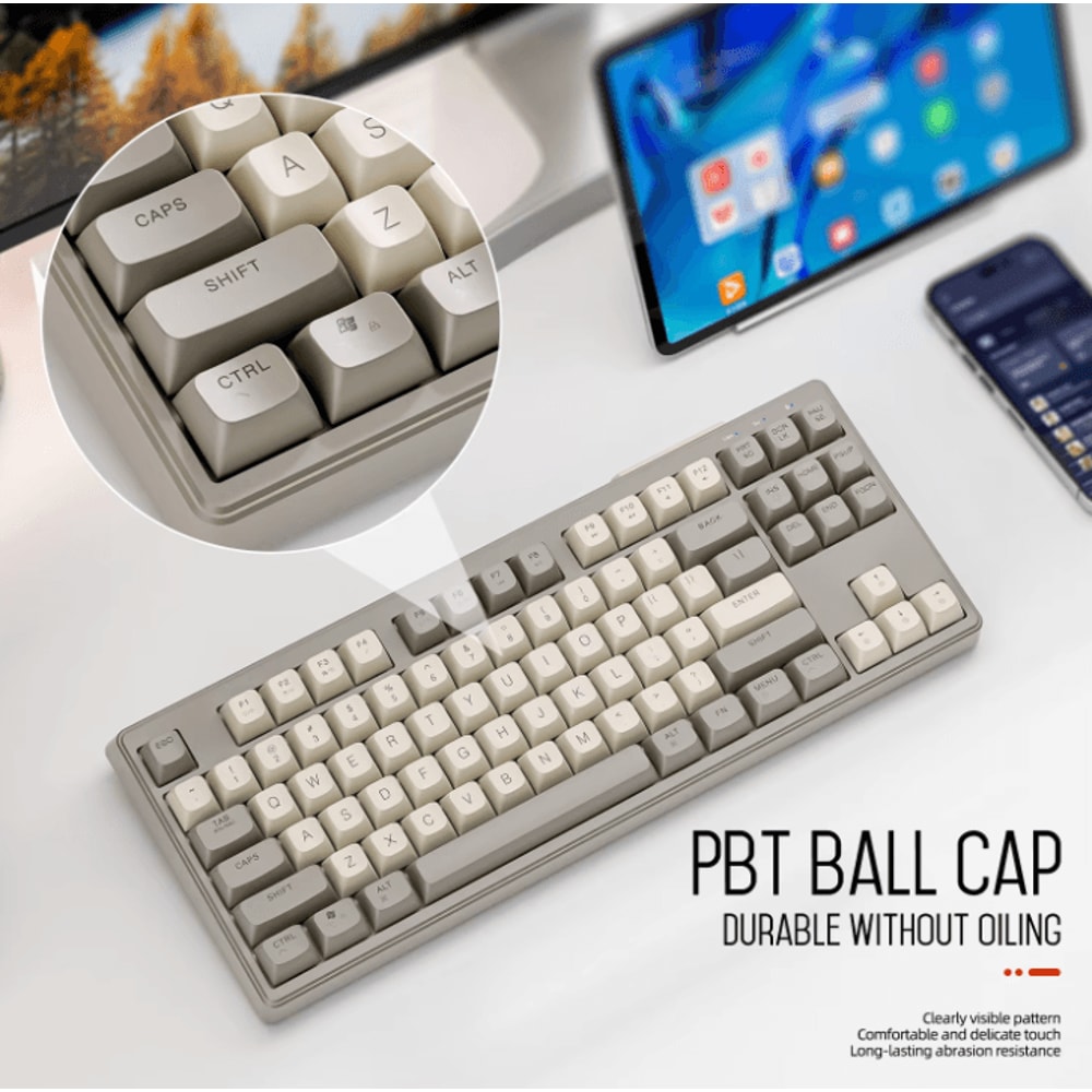 M87 Wireless Dual Mode Bluetooth Keyboard With Rainbow Light RGB And PBT Keycaps 2