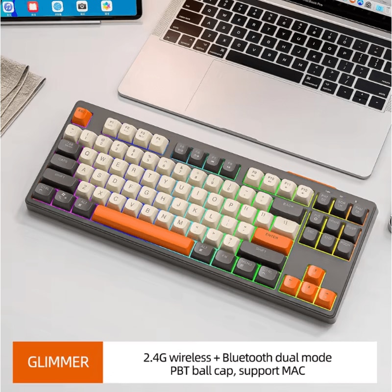 M87 Wireless Dual Mode Bluetooth Keyboard With Rainbow Light RGB And PBT Keycaps 5