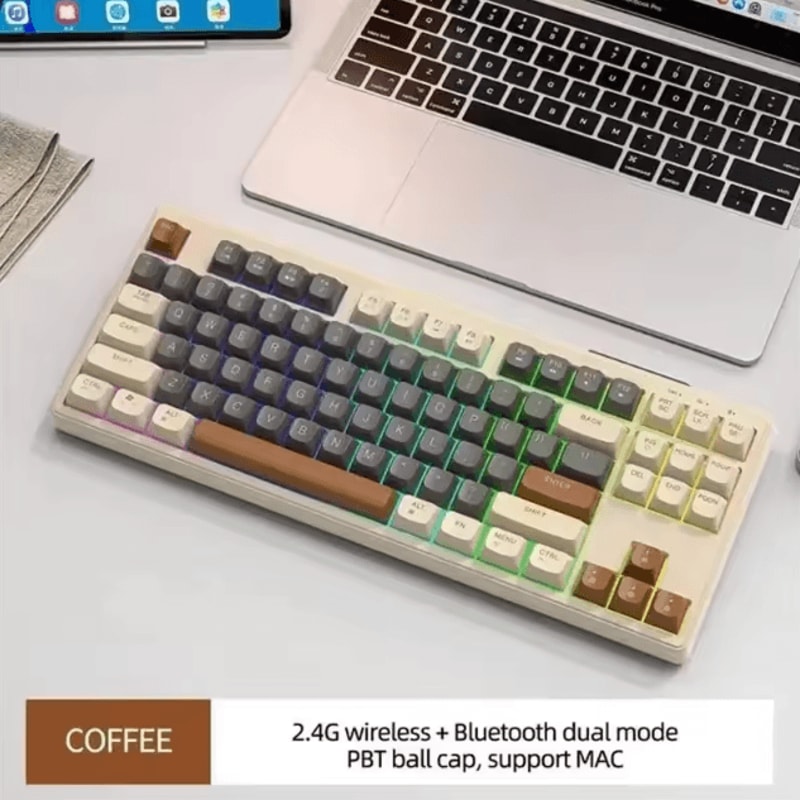 M87 Wireless Dual Mode Bluetooth Keyboard With Rainbow Light RGB And PBT Keycaps 7