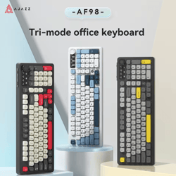 ajazz af98 wired and wireless keyboard with three mode rgb and long battery life