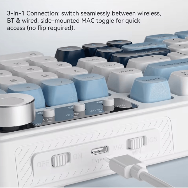 AJAZZ AF98 Wired And Wireless Keyboard With Three Mode RGB And Long Battery Life 2