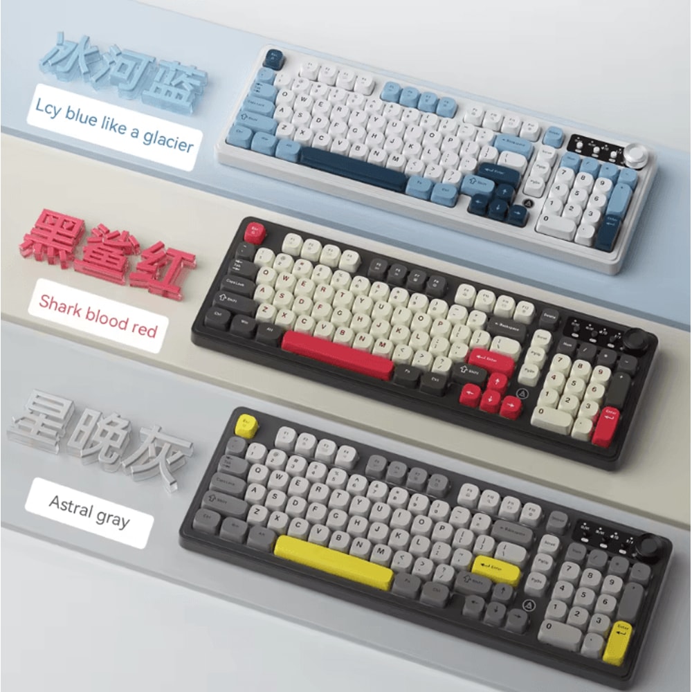 AJAZZ AF98 Wired And Wireless Keyboard With Three Mode RGB And Long Battery Life 4