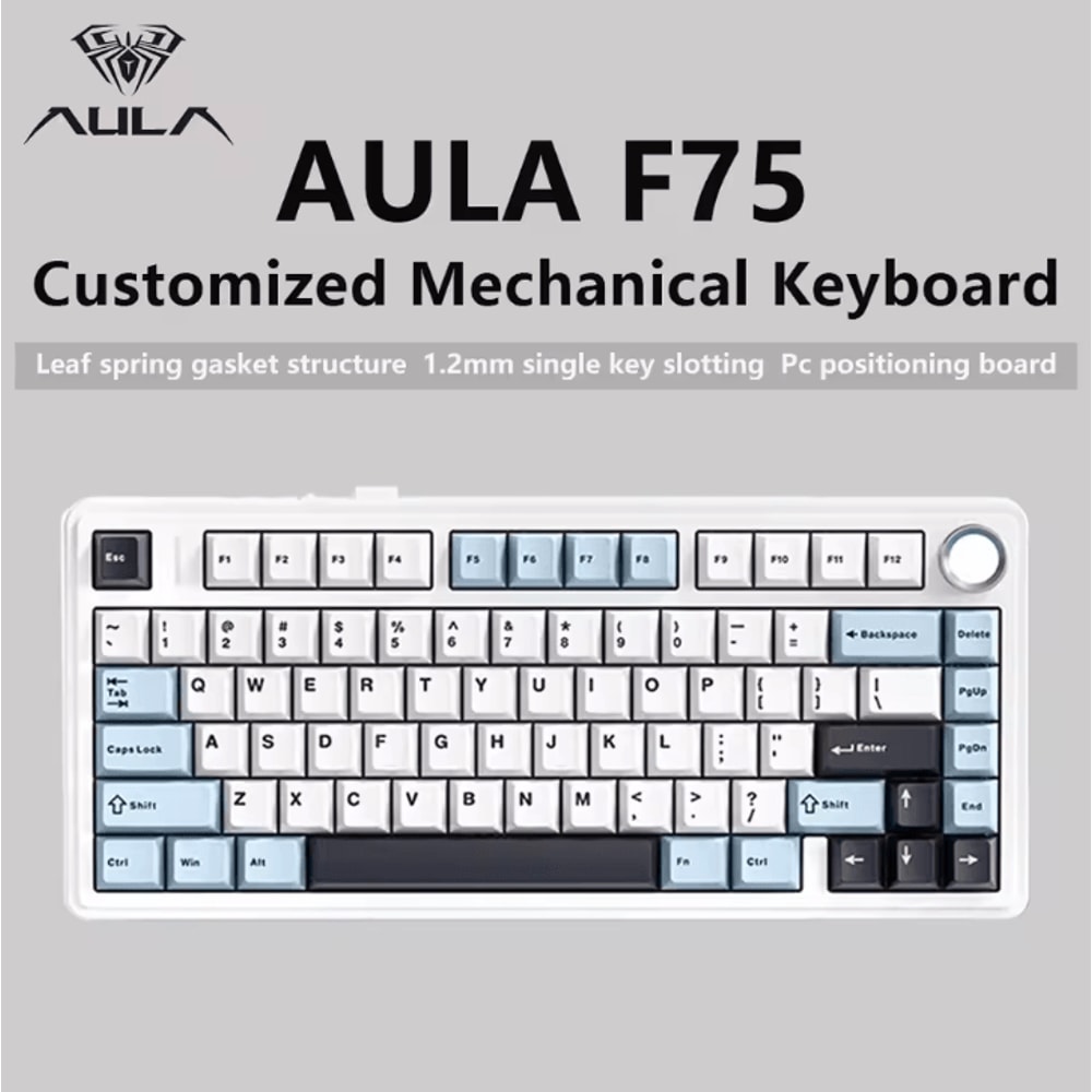 AULA F75 Wireless Mechanical Keyboard With Triple Mode Connection And RGB Lighting 0