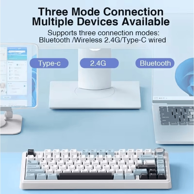AULA F75 Wireless Mechanical Keyboard With Triple Mode Connection And RGB Lighting 1