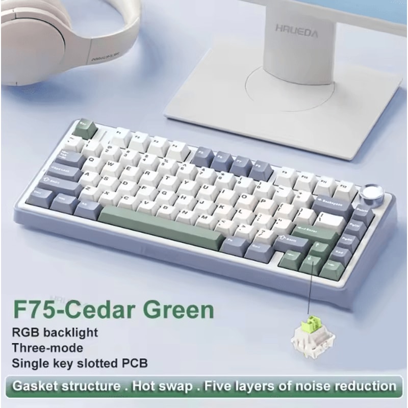 AULA F75 Wireless Mechanical Keyboard With Triple Mode Connection And RGB Lighting 12