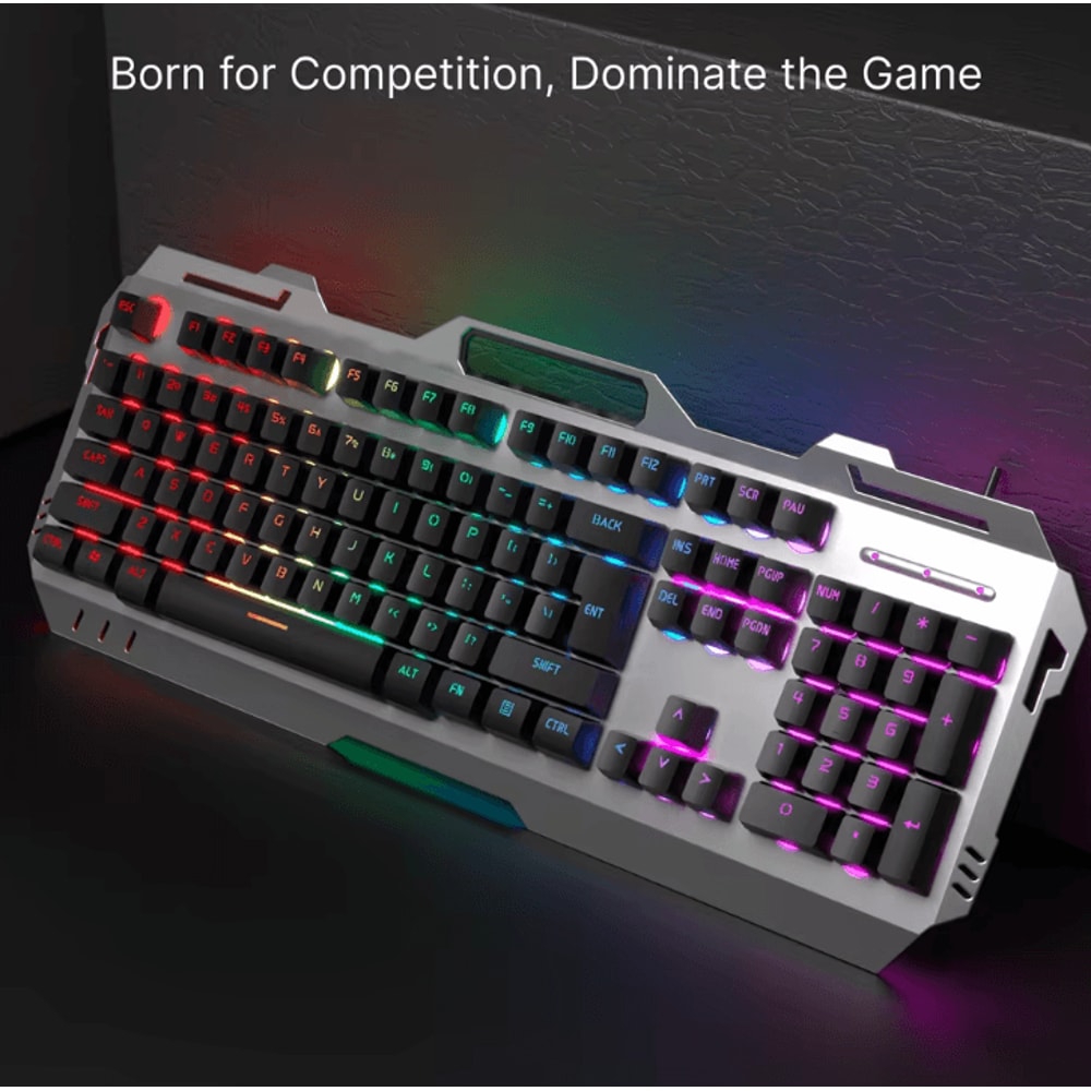EWEADN GX80Z Gaming Silent Keyboard With All Metal Panel USB Wired Backlight 1