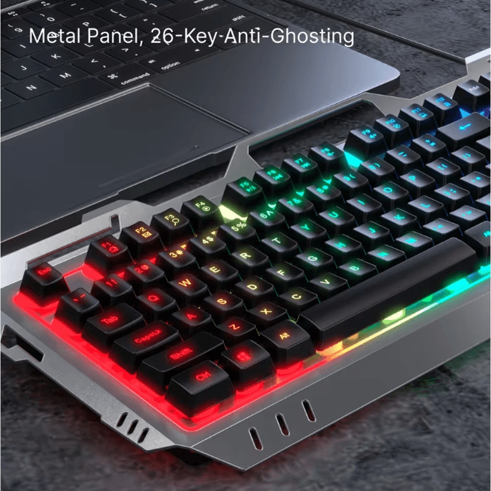 EWEADN GX80Z Gaming Silent Keyboard With All Metal Panel USB Wired Backlight 2
