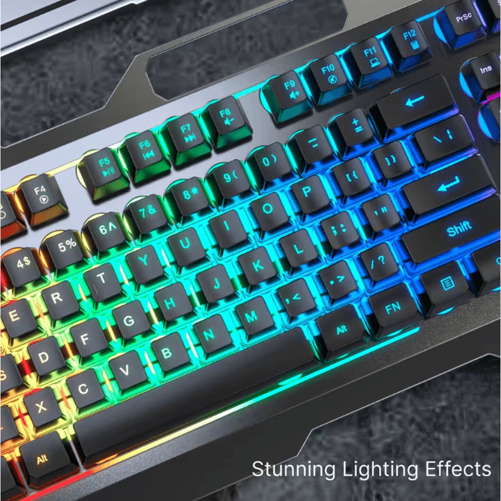 EWEADN GX80Z Gaming Silent Keyboard With All Metal Panel USB Wired Backlight 3